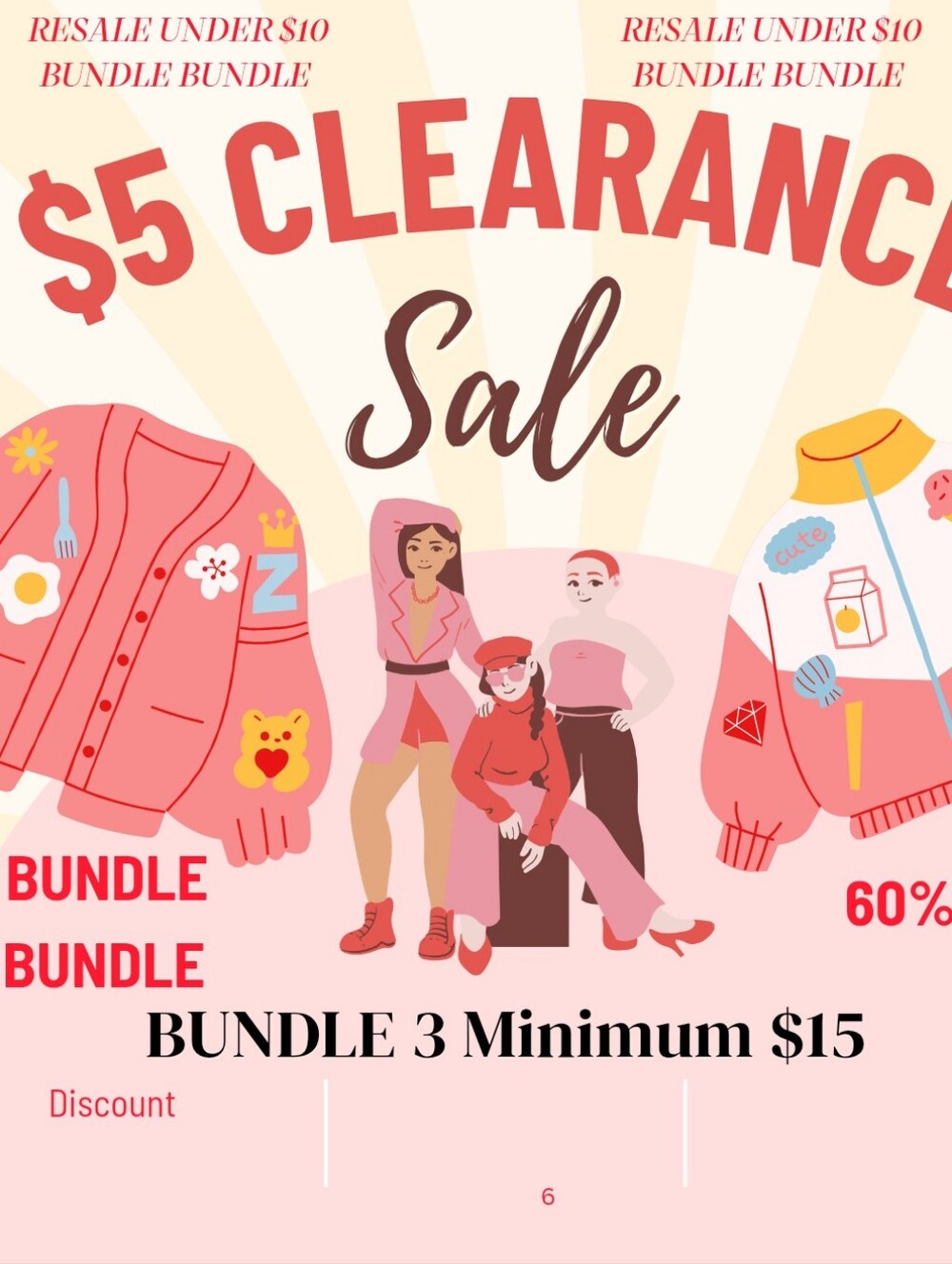 $15 minimum Sale